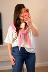 Pembe Önden Bağlamalı Bluz