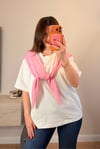Pembe Önden Bağlamalı Bluz
