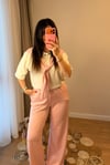 Pembe Önden Bağlamalı Bluz Pantolon Takım