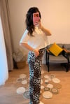 Saten Leopar Pantolon