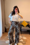 Saten Leopar Pantolon