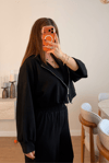 Siyah Crop 3Lü Modal Takım