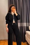 Siyah Şeritli Triko Takım