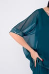2161 Pulpayet Detay Bluz Pantolon İpek Takım