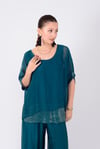 2161 Pulpayet Detay Bluz Pantolon İpek Takım