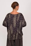 21812 Leopar Desen Vyaka Simli Bluz