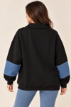 2905 Yaka Fermuarlı Kot Detay California İçi Şardonlu Sweatshirt
