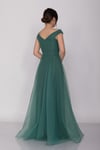 3038 Yaka Drapeli Organze Nişanlık Abiye