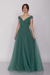 3038 Yaka Drapeli Organze Nişanlık Abiye