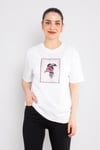 4661 Taşlı Papağan Baskı Bisiklet Yaka Kısa Kol Tshirt