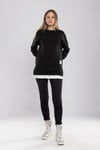 5152 Bisiklet Yaka Eteği Renkli Reglan Kol Sweat
