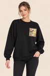 5590 Arka Zebra Desen Baskılı Bisiklet Yaka Şardonlu Sweat