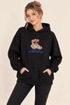 5650 Kapüşonlu Ayı Nakışlı Kanguru Cep İçi Şardonlu Sweatshirt