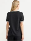 60024 Vyaka Triko Detay Simli Baskılı Tshirt