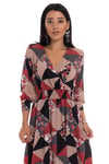 61270 Beli Lastikli Desenli Elbise