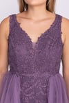 7095 Sim Nakış İşleme Tül Kuyruklu Long Dress Nişanlık