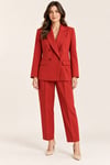 71001-90786 Kruvaze Blazer Ceket Kemer Düğmeli Pantolon Takım