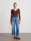 72298 Bol Paça Kemerli Mom Tencel Kot Pantolon