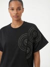 7568 Omuz Boncuklu Mandala Desen Kısa Kol Tshirt