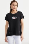 75971 Arkası Uzun Baskılı Tshirt