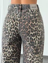 7613 Wide Leg Leopar Yüksek Bel Bol Paça Pantolon