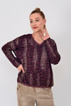 817171 Sim Detay Leopar Desen Vyaka Triko Bluz