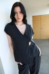 82294-71429 Kruvaze Yaka Tokalı Bluz Modal Bol Paça Pantolon Takım