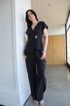 82294-71429 Kruvaze Yaka Tokalı Bluz Modal Bol Paça Pantolon Takım