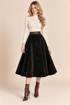 8924 Kemerli Midiboy Kadife Çan Etek