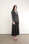 90805 Ekose Desen Kemerli Düğmeli Blazer Ceket