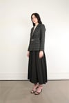 90805 Ekose Desen Kemerli Düğmeli Blazer Ceket