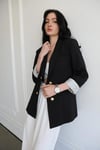 90872 Kol Çizgi Detay Gold Düğmeli Blazer Ceket