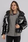 D89580 Kazayağı Astarlı Kısa Şişme Kadın Mont