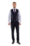 JK35SF02M045 Slimfit 6 Drop Ekose Yelekli Takım Elbise