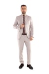 JK35SF02M061 Slimfit 6 Drop Kareli Yelekli Takım Elbise