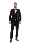JK36SF18M001 Slimfit 6 Drop Papyonlu Çıkma Yaka Yelekli Damatlık