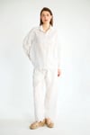 M39551 Gül Nakışlı Gömlek Beli Lastikli Pantolon Takım