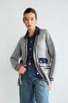 T94757 Kot Detaylı Cepli Angora Ceket