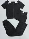 GUCCİ İthal Kadife Desenli Takım 9071 - Siyah