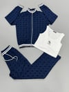 GUESS İthal Kadife Desenli Takım 9072 - Lacivert