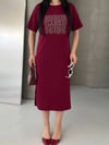 GUESS Oysho Kumaş Elbise 9025 - Bordo