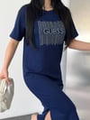 GUESS Oysho Kumaş Elbise 9025 - Lacivert