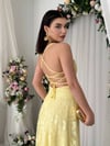 Husa Sırt Bağlamalı Elbise - Sarı