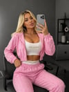 İthal Kadife Desenli Takım 9070 - Pembe