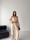 LV Floklu Üçlü Takım 8269 - Bej