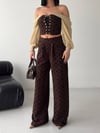 LV Floklu Üçlü Takım 8269 - Kahve