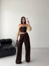 LV Floklu Üçlü Takım 8269 - Kahve