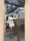 POLE Mini Elbise 1001 - Beyaz