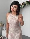 Vina Midi Elbise - Pembe