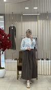 GHİSA BEYAZ MAVİ ÇİZGİLİ HIRKA